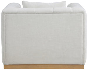 Lucia Cream Linen Textured Fabric Chair 655Cream-C Meridian Furniture