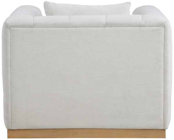 Lucia Cream Linen Textured Fabric Chair 655Cream-C Meridian Furniture