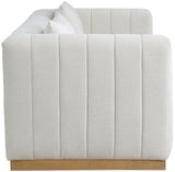 Lucia Cream Linen Textured Fabric Sofa 655Cream-S Meridian Furniture