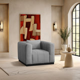 Lucia Grey Linen Textured Fabric Chair 655Grey-C Meridian Furniture