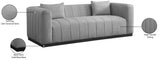 Lucia Grey Linen Textured Fabric Sofa 655Grey-S Meridian Furniture