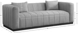 Lucia Grey Linen Textured Fabric Sofa 655Grey-S Meridian Furniture