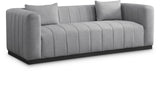 Lucia Grey Linen Textured Fabric Sofa 655Grey-S Meridian Furniture