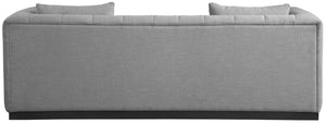Lucia Grey Linen Textured Fabric Sofa 655Grey-S Meridian Furniture