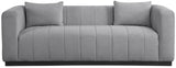 Lucia Grey Linen Textured Fabric Sofa 655Grey-S Meridian Furniture