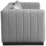 Lucia Grey Linen Textured Fabric Sofa 655Grey-S Meridian Furniture