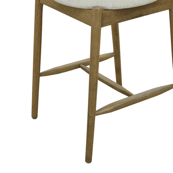 English Elm Christopher Knight Home® - Mid Century Modern Counter Stools Set Of 2 - Natural Wood & Beige Upholstered Comfort Design N771P205427A