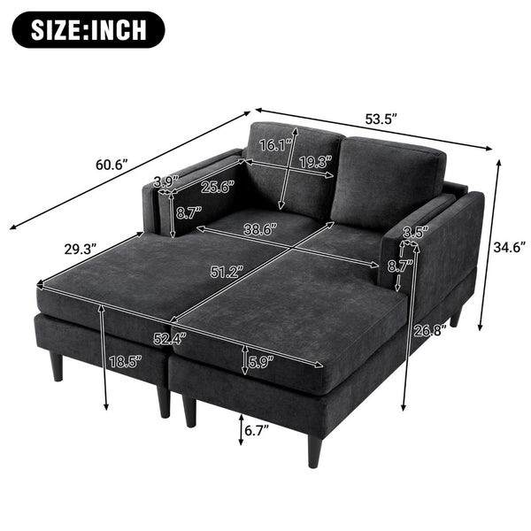 English Elm Swivel Barrel Accent Chair Chenille Tufted Round Club Seat for Living Room Lounge Black N719S002310B