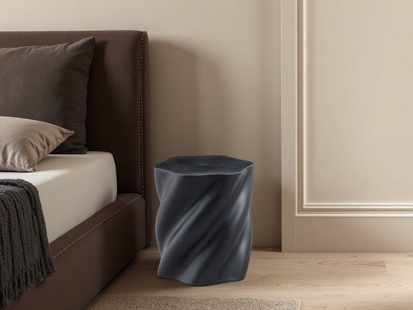 English Elm 19.69'' Petal Shaped Fiberglass Drum Side Table Sculptural Organic Modern Living Room W2664P462012