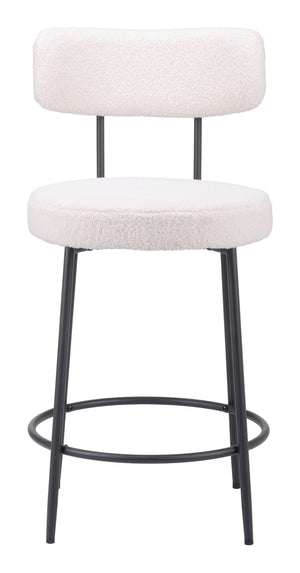 Blanca Counter Stool - Set of 2 Ivory 109739 Zuo Modern