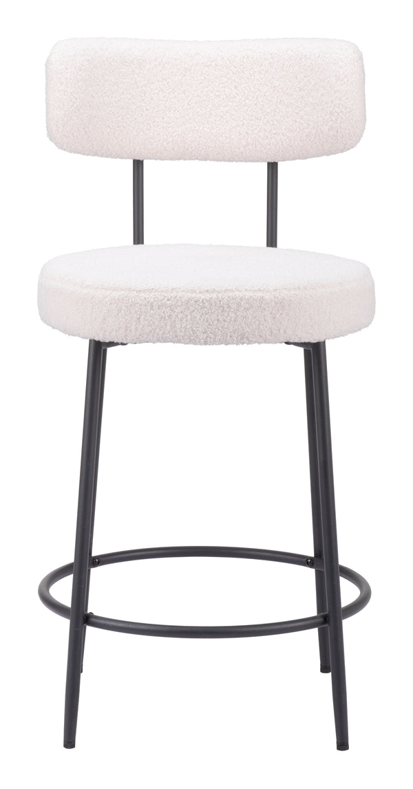 Blanca Counter Stool - Set of 2 Ivory 109739 Zuo Modern