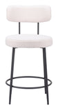 Blanca Counter Stool - Set of 2 Ivory 109739 Zuo Modern