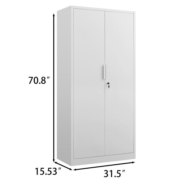 English Elm 70-inch Steel Locking Storage Cabinet with Adjustable Shelves for Office Filing T3625P400652