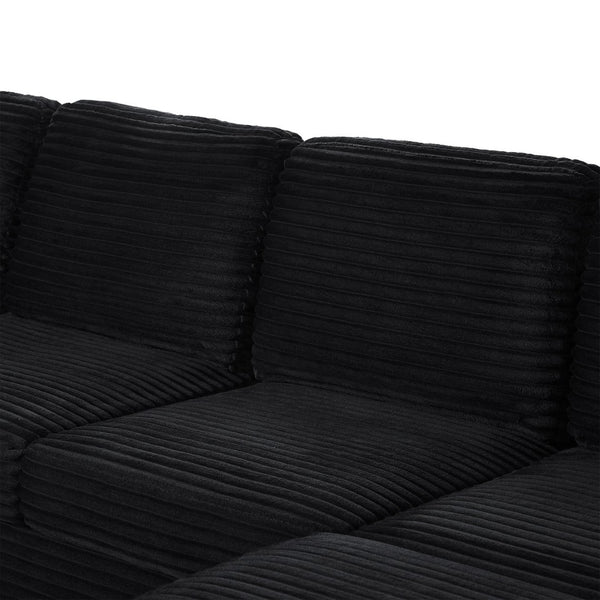 English Elm Sectional U-Shaped Sofa 125.2" With Movable Ottoman & Storage Pockets For Modern Living Room Comfort N719S002080B-GIGA