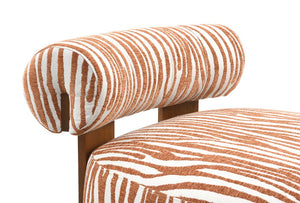 English Elm 1Pc Accent Chair In Zebra Stripe Fabric With Rustic Orange, Modern Comfort For Living Rooms & Nooks B2741P401399