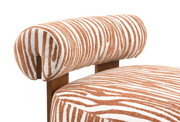 English Elm 1Pc Accent Chair In Zebra Stripe Fabric With Rustic Orange, Modern Comfort For Living Rooms & Nooks B2741P401399