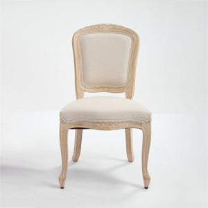 English Elm French Country Dining Chairs Set Of 2 - Stylish Upholstered Design, Fan-Back Comfort For Any Space W3426P324536