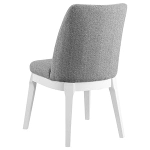English Elm Rupert Light Grey Upholstered Dining Side Chair Set of 2 — Tall Curved Backs, Plush Seats, Durable Fabric Comfort B062P299821
