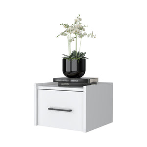 English Elm Elfrida Floating Nightstand Wall-Mounted with Single Drawer and Spacious Top Shelf, Modern Finish B128P148912