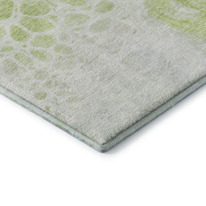HomeRoots 8' X 10' Artichoke Green Abstract Washable Area Rug – Durable, Stylish, UV Protected for Modern Homes 656014