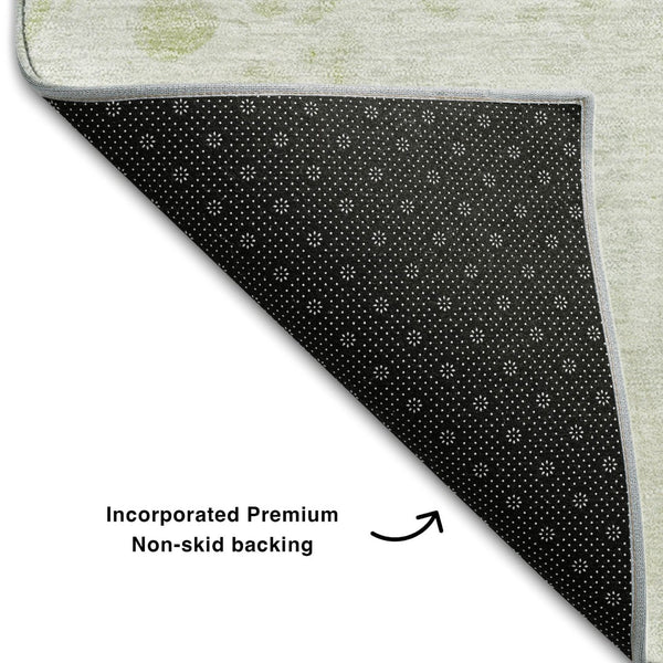 HomeRoots 10' Artichoke Green Abstract Area Rug - Washable, UV Protected, Durable & Stylish for Any Space 656016
