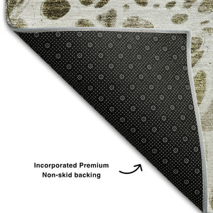 HomeRoots 8' X 10' Chocolate and Ivory Abstract Area Rug – Stylish, Washable, UV-Protected for Family Homes 656026