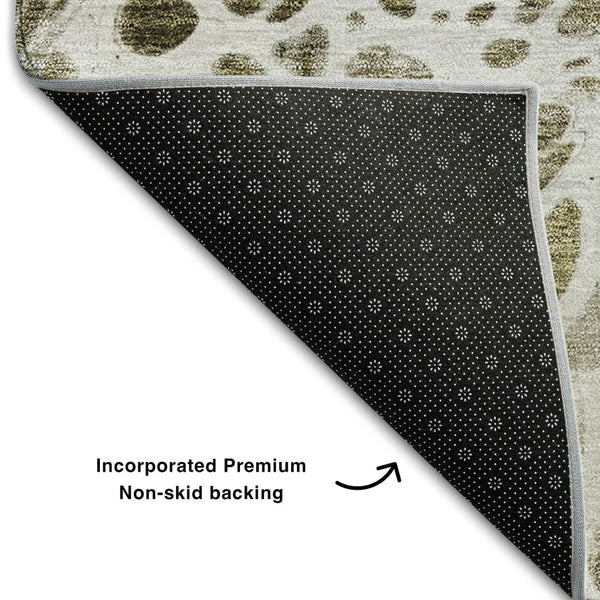 HomeRoots 8' X 10' Chocolate and Ivory Abstract Area Rug – Stylish, Washable, UV-Protected for Family Homes 656026