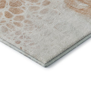 HomeRoots 8' X 10' Coral & Ivory Abstract Area Rug - Stylish, Washable, UV Protected for Modern Living Spaces 656032