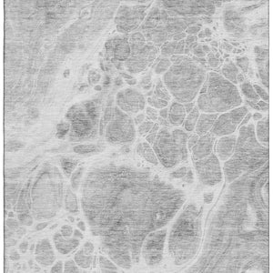 HomeRoots 8' X 10' Gray and Ivory Abstract Washable Area Rug – Durable, Stain Resistant, UV Protected Style! 656038