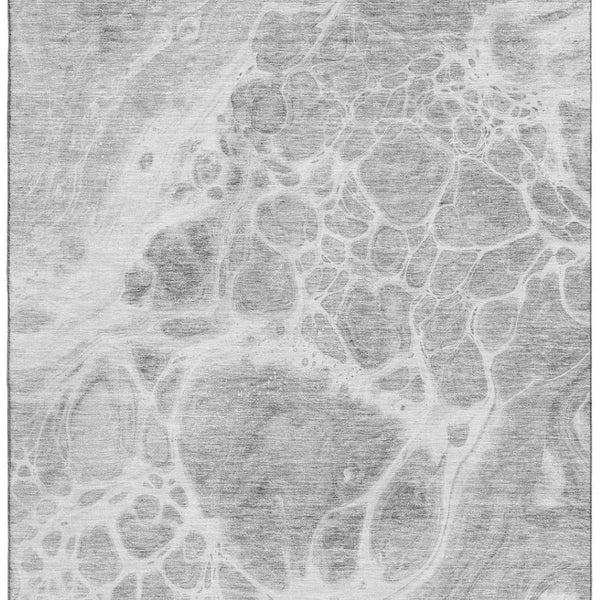 HomeRoots 8' X 10' Gray and Ivory Abstract Washable Area Rug – Durable, Stain Resistant, UV Protected Style! 656038