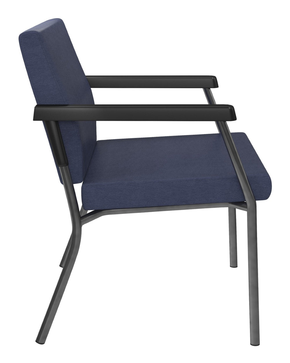 OSP Home Furnishings Bariatric Guest Chair with Titanium Frame and Padded Seat for Medical Reception Areas BC9602-K007