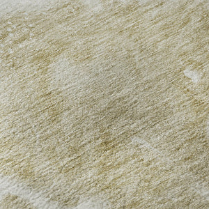 HomeRoots 8' Taupe and Ivory Abstract Round Rug - Washable, UV Protected, Stylish & Durable for Busy Homes 656073
