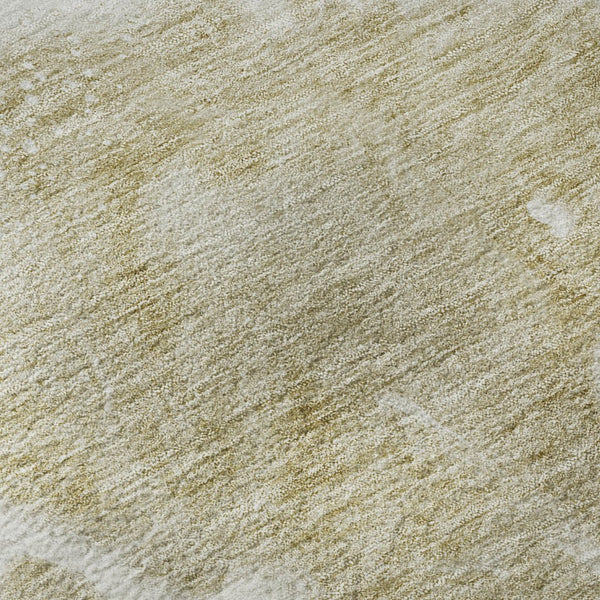 HomeRoots 8' Taupe and Ivory Abstract Round Rug - Washable, UV Protected, Stylish & Durable for Busy Homes 656073