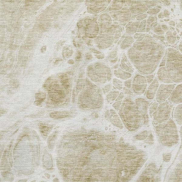 HomeRoots 8' X 10' Modern Abstract Taupe and Ivory Washable Area Rug - Durable, UV-Protected, Easy Care Design 656074