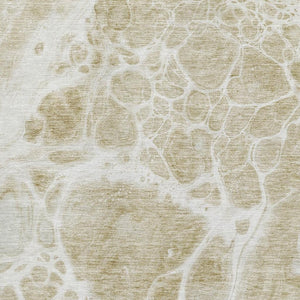 HomeRoots 9' X 12' Abstract Taupe & Ivory Washable Area Rug with UV Protection for Stylish, Easy Living 656075