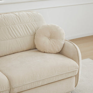 English Elm Chenille Cloud Loveseat with Quilted Back Pillows Deep Seat Comfort for Living Room W714S01747