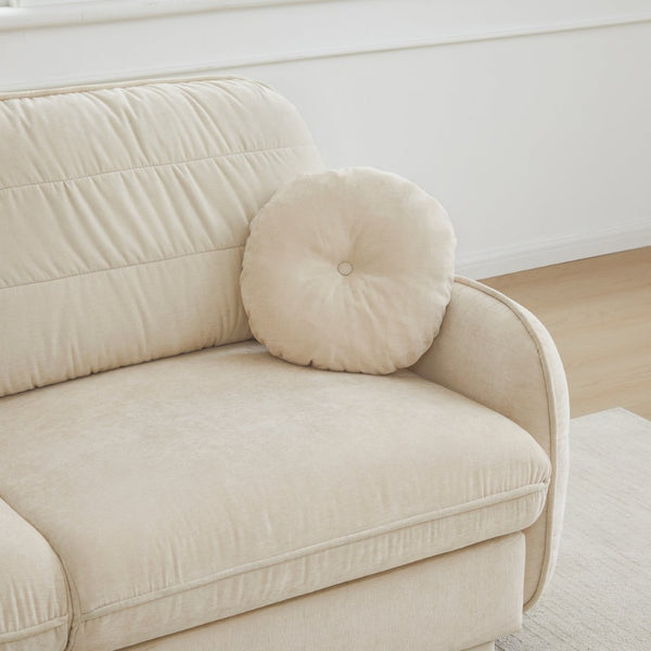 English Elm Chenille Cloud Loveseat with Quilted Back Pillows Deep Seat Comfort for Living Room W714S01747