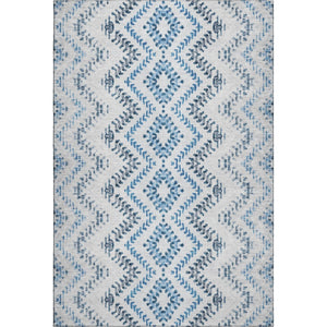HomeRoots 10' Blue and Ivory Geometric Area Rug – Washable, UV Protected, Perfect for Busy Homes & Stylish Spaces 656106