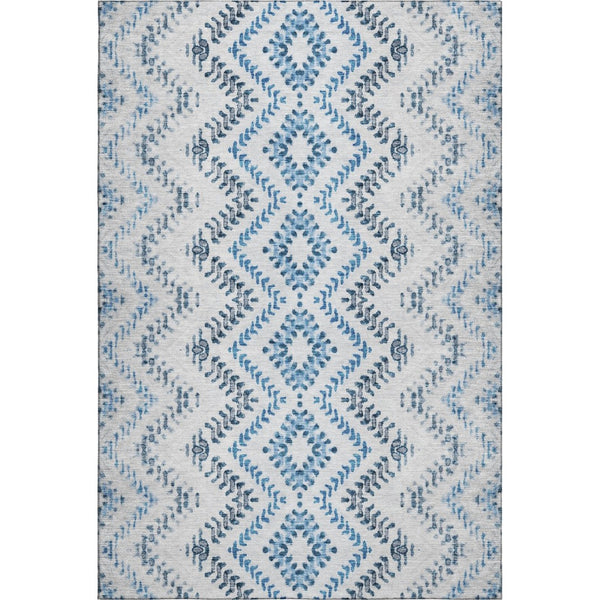 HomeRoots 10' Blue and Ivory Geometric Area Rug – Washable, UV Protected, Perfect for Busy Homes & Stylish Spaces 656106