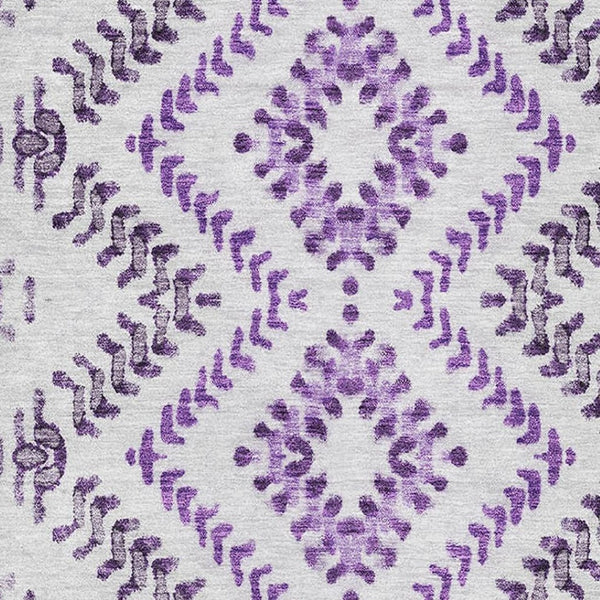 HomeRoots 8' X 10' Purple & Ivory Geometric Area Rug - Washable, UV-Protected, Durable for Homes with Kids & Pets 656110