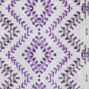 HomeRoots 10' X 14' Purple & Ivory Geometric Area Rug – Washable, Stain Resistant, UV Protected for Durability 656112