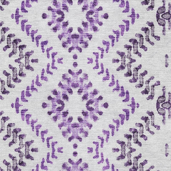 HomeRoots 10' X 14' Purple & Ivory Geometric Area Rug – Washable, Stain Resistant, UV Protected for Durability 656112
