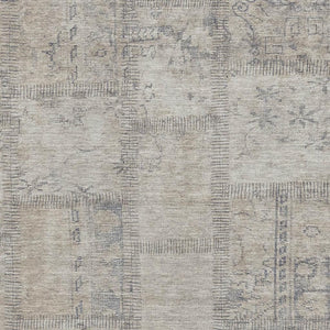 HomeRoots 8' X 10' Versatile Beige and Gray Patchwork Area Rug - Washable, UV Protected, Stain Resistant! 656128
