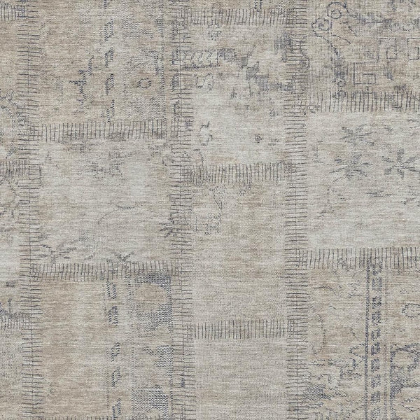 HomeRoots 10' Beige and Gray Patchwork Area Rug - Washable, UV Protected, Durable Design for Modern Spaces 656130