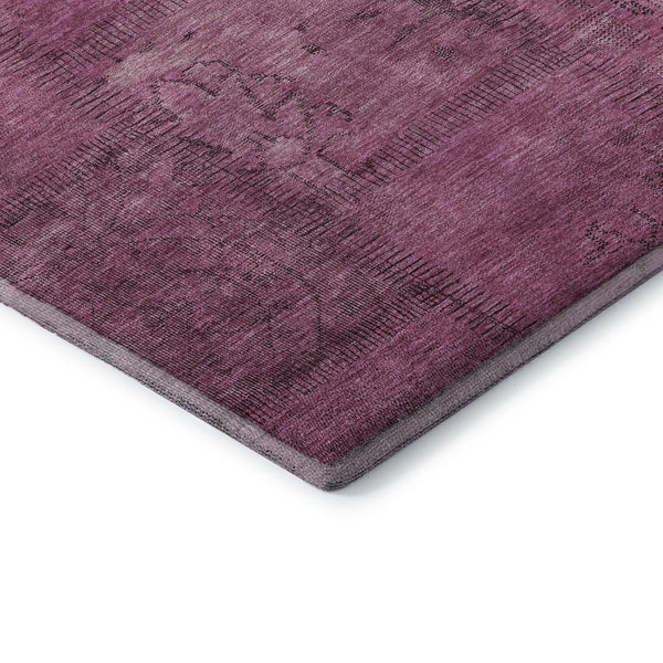 HomeRoots 8' Blush and Gray Patchwork Round Rug – Stylish, Washable, UV-Protected, Perfect for Family Spaces! 656133