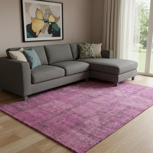 HomeRoots 8' X 10' Blush & Gray Patchwork Area Rug - Washable, UV Protected, Perfect for Homes with Kids & Pets 656134