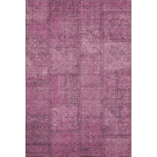 HomeRoots 9' X 12' Stylish Blush and Gray Patchwork Area Rug - Washable, Stain-Resistant, UV Protected Design 656135