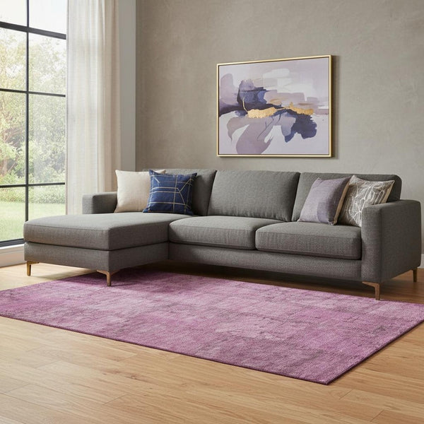 HomeRoots 10' X 14' Blush And Gray Patchwork Area Rug – Washable, UV-Protected, Stain-Resistant Comfort for Homes 656136