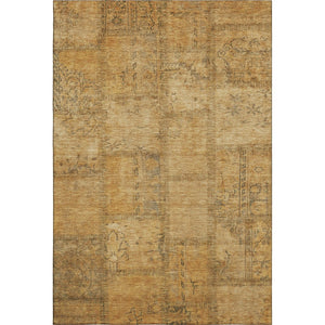 HomeRoots 8' X 10' Copper and Gray Patchwork Area Rug - Washable, UV-Protected, Stylish & Stain-Resistant Design! 656146