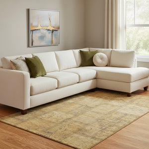 HomeRoots 8' X 10' Copper and Gray Patchwork Area Rug - Washable, UV-Protected, Stylish & Stain-Resistant Design! 656146